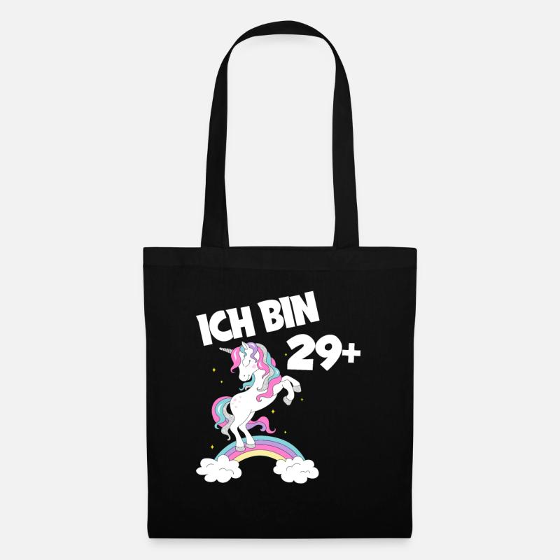 30. Geburtstag Einhorn Geburtstagsshirt Geschenk - Stoffbeutel - Schwarz
