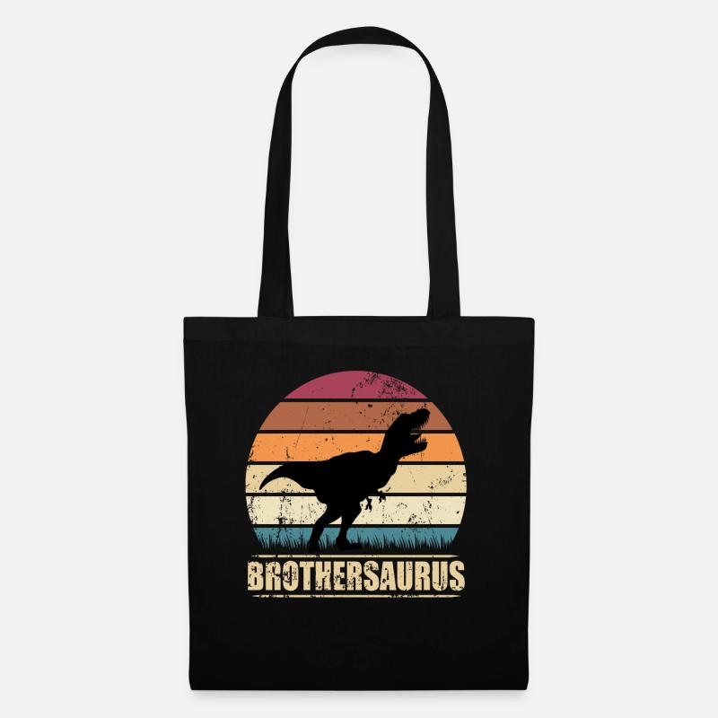 BrotherSaurus Dinosaurier T-Rex Bruder Dino - Stoffbeutel - Schwarz