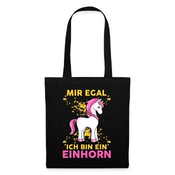 Mir Egal Ich Bin Ein Einhorn Fabelwesen Statement - Stoffbeutel - Schwarz - Vorne