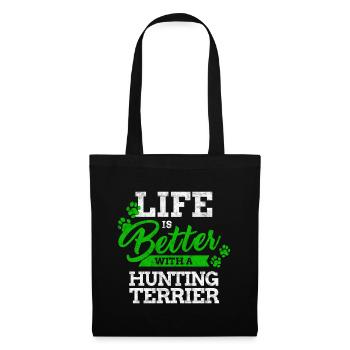 Living with German Hunting Terrier Terrier Saying - Tote Bag - black - Front