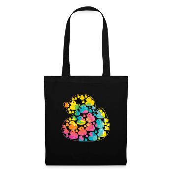 Rainbow Duck - Colorful Duck - Tote Bag - black - Front