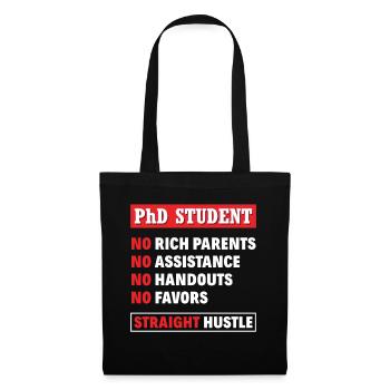 Étudiant doctorant - Sac en tissu - noir - Devant