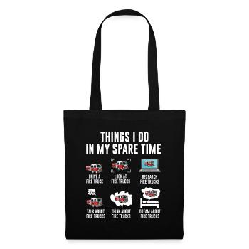 Things I Do in My Spare Time Pompiers - Sac en tissu - noir - Devant