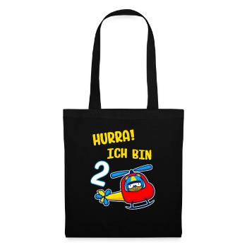 Kids 2nd Birthday Boy Helicopter Helicopter - Tote Bag - black - Front
