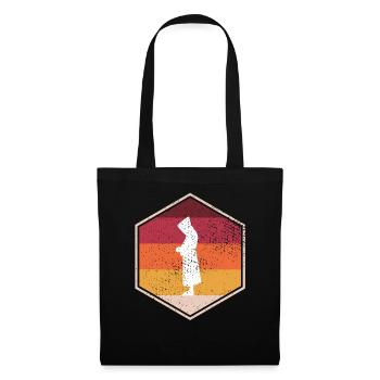 Retro Monk Hexagon Design - Tote Bag - black - Front