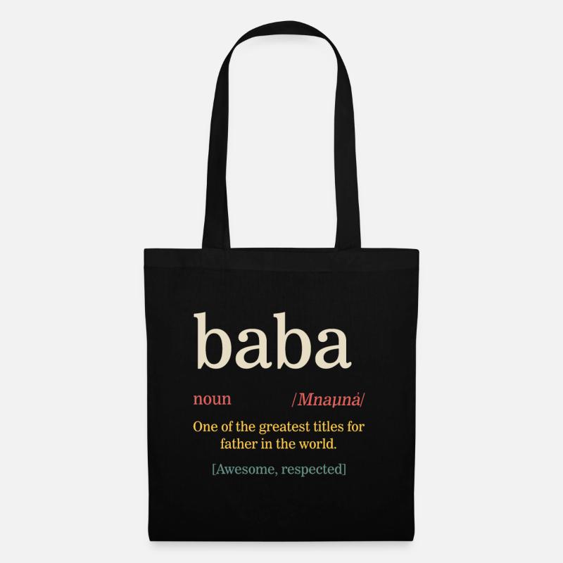 Herren Baba Shirt, Vatertagsgeschenk von Frau, - Stoffbeutel - Schwarz