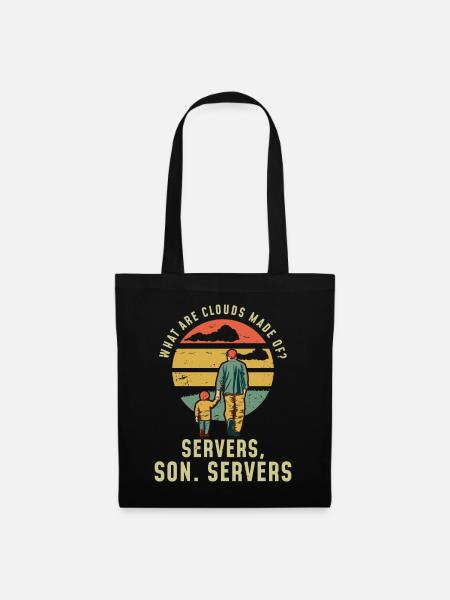 Programmer Father and Son Cloud Server - Tote Bag - black
