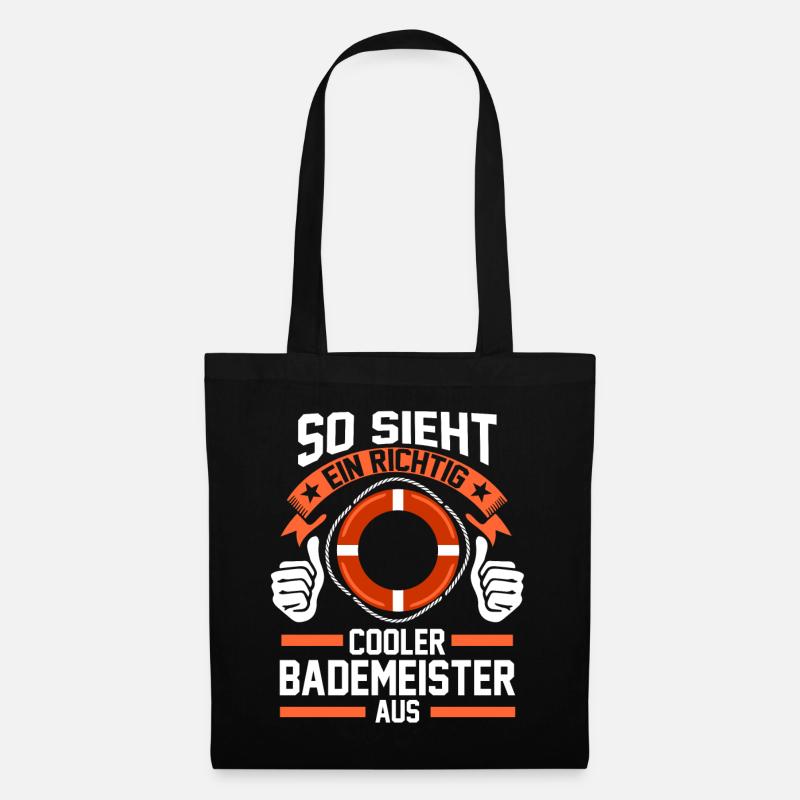 Bademeister Schwimmbad Schwimmlehrer - Stoffbeutel - Schwarz