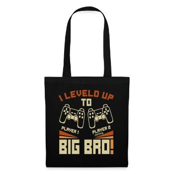 I Leveled Up To Big Bro - Neuer Gaming Bruder - Stoffbeutel - Schwarz - Vorne