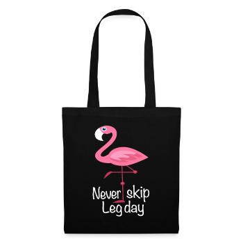 Fitness Flamingo Leg Day Sort Gym musculation - Sac en tissu - noir - Devant
