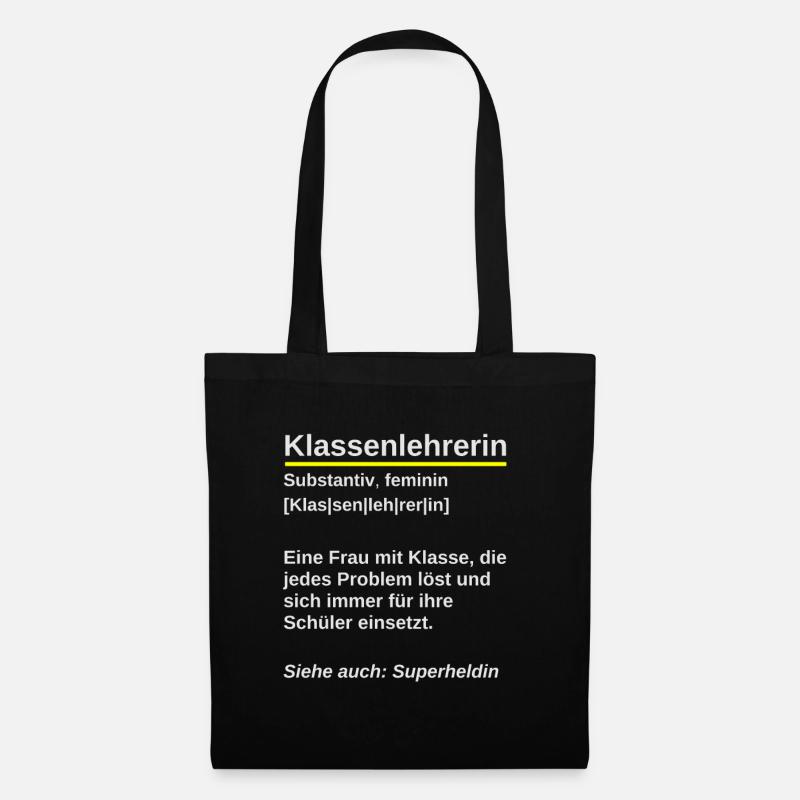 Klassenlehrerin Geschenk Lehrerin Wörterbuch - Stoffbeutel - Schwarz