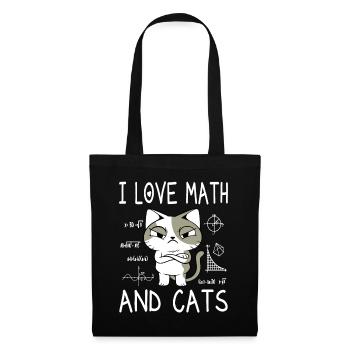 I Love Math And Cats - Math Teacher Gift - Tote Bag - black - Front