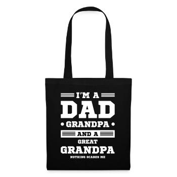 Ich bin ein Papa Opa und Opa - Stoffbeutel - Schwarz - Vorne