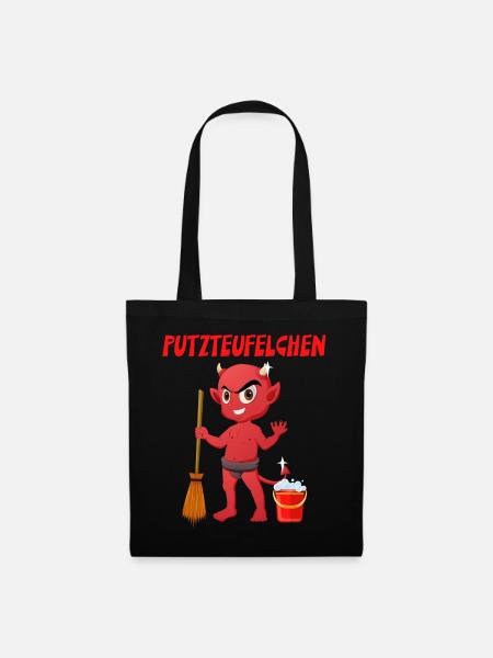 Putzteufelchen Reinigungskraft Hobby Putzen - Stoffbeutel - Schwarz
