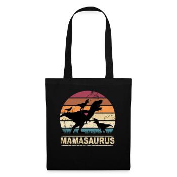 Mamasaurus Dinosaur Heart Triplets Mother's Day - Tote Bag - black - Front