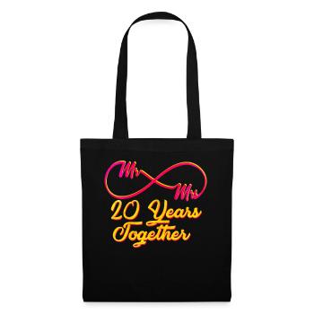 20 ans de mariage - Sac en tissu - noir - Devant