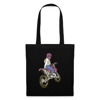 Motorcycle Bike Woman Girl Enduro Sexy Girl - Tote Bag - black - Front