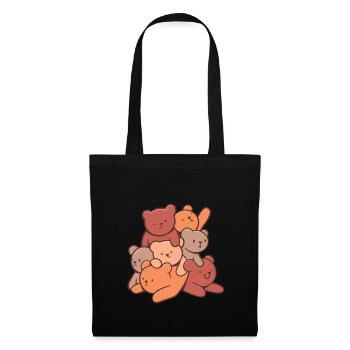 Teddy bear cuddly toy stuffed toy cuddling - Tote Bag - black - Front