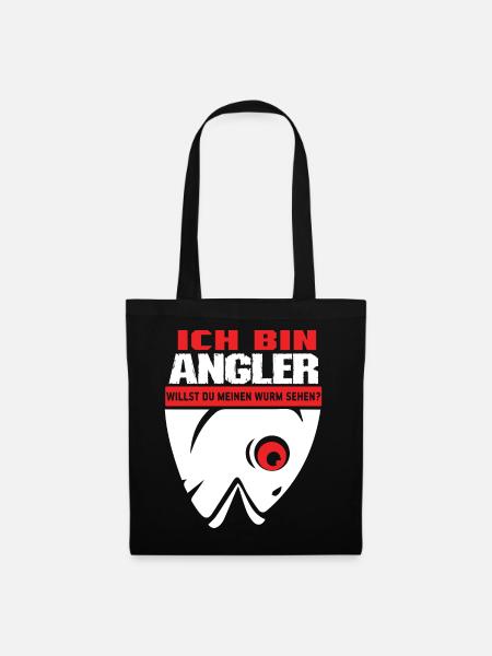 Angeln Angler Fischen Fischer Fisch Angel Geschenk - Stoffbeutel - Schwarz