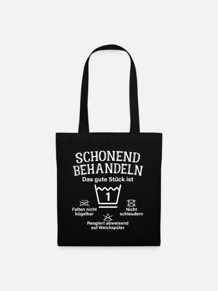 Schonend Behandeln 1 Geschenk Zum 1. Geburtstag - Stoffbeutel - Schwarz