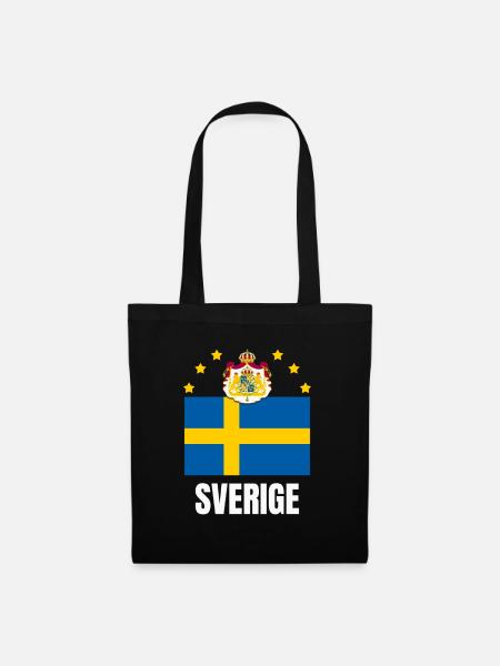 Drapeau de la Suède Drapeau National Orgueil - Sac en tissu - noir