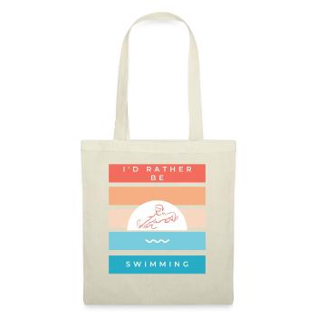Ich würde lieber im Vintage-Retro-Design schwimmen - Stoffbeutel - Natur - Vorne