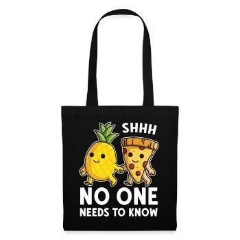 Pizza Hawaii Ananas Pizza essen Pizza & Ananas - Stoffbeutel - Schwarz - Vorne