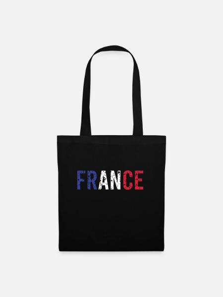Frankreich - Stoffbeutel - Schwarz