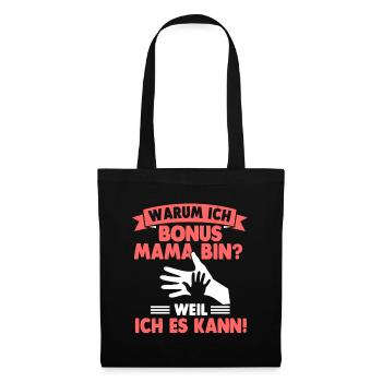 Bonus Mama Muttertag Stiefmutter - Stoffbeutel - Schwarz - Vorne