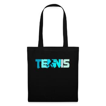Tennis Trainer Tennisspieler Tennisspielerin - Stoffbeutel - Schwarz - Vorne