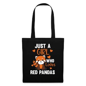 Red Pandas girl love roter Panda kawaii süße Tiere - Stoffbeutel - Schwarz - Vorne