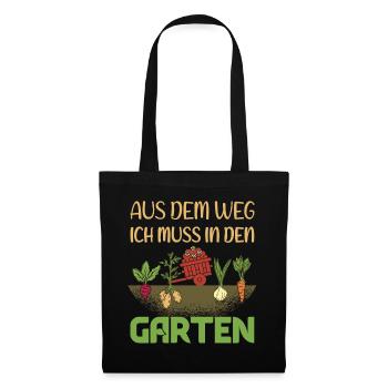 Garten Sprüche - Lustiges Hobbygärtner Geschenk - Stoffbeutel - Schwarz - Vorne