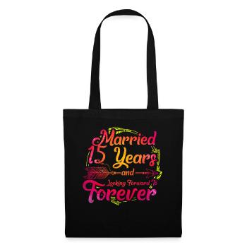 15e anniversaire de mariage - Sac en tissu - noir - Devant