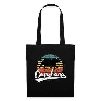 Capybara Capibara Rodent Water Pig Retro - Tote Bag - black - Front