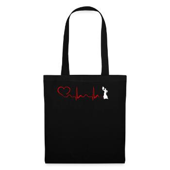 Flamenco Heartbeat And Heart - Stoffbeutel - Schwarz - Vorne