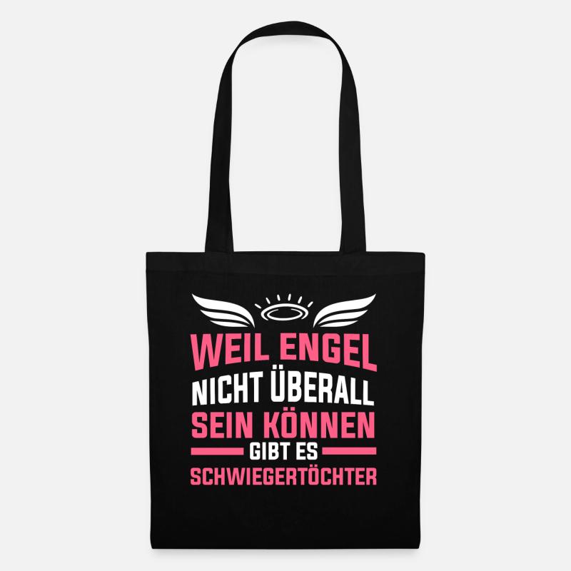 Schwiegertochter Engel Geschenk - Stoffbeutel - Schwarz