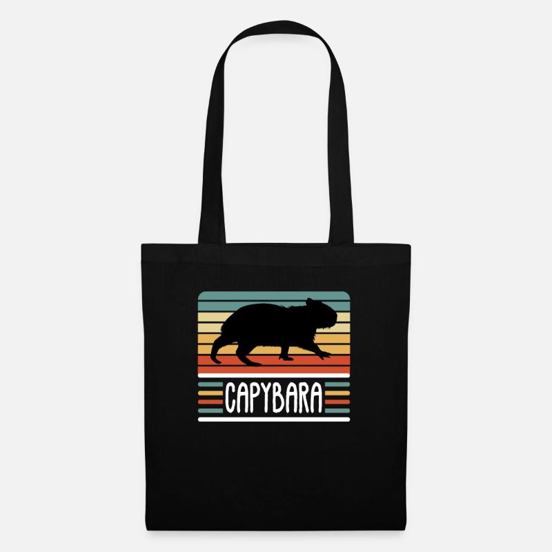 Capybara Capibara Cochon d’eau Amant rongeur - Sac en tissu - noir