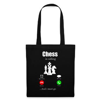 Schach Taktik Schachmatt Denksport Chess Läufer - Stoffbeutel - Schwarz - Vorne