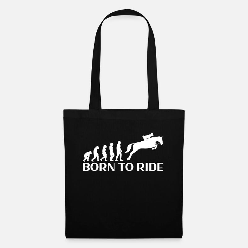 Born To Ride Pferde Besitzer Liebhaber Evolution - Stoffbeutel - Schwarz