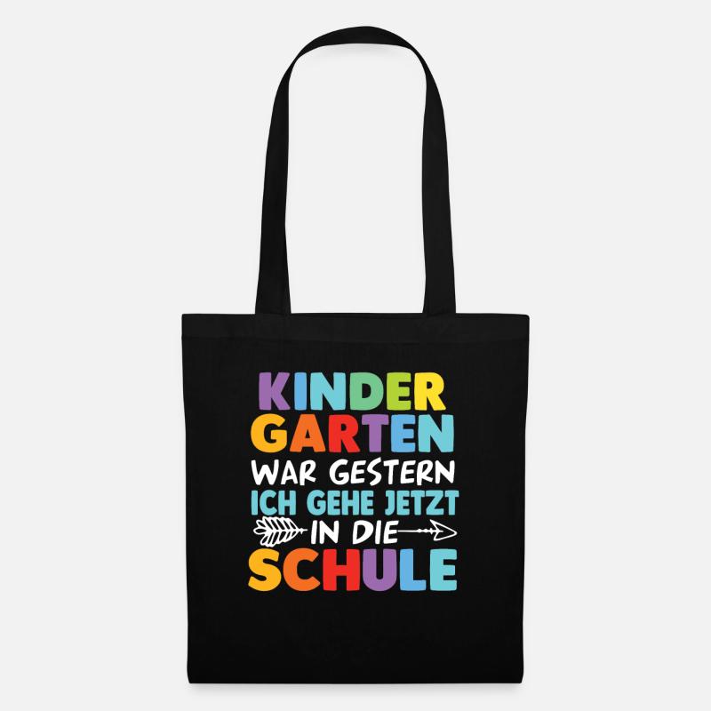 Kindergarten Abschied Schulanfang Schulkind - Stoffbeutel - Schwarz