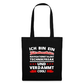 Fahrdienstleiter und Eisenbahner Lokomotive Bahn - Stoffbeutel - Schwarz - Vorne
