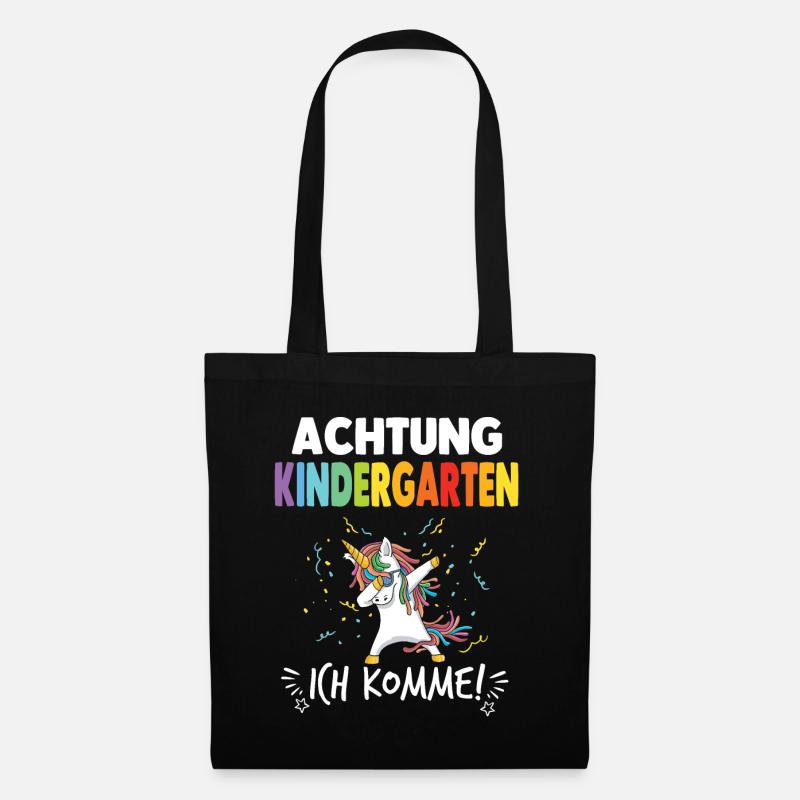Kindergarten Kita Tagesmutter Einhorn - Stoffbeutel - Schwarz