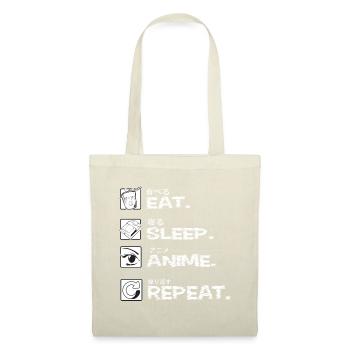 Eat Sleep Anime Repeat - Kawaii Otaku Japan Kanji - Stoffbeutel - Natur - Vorne