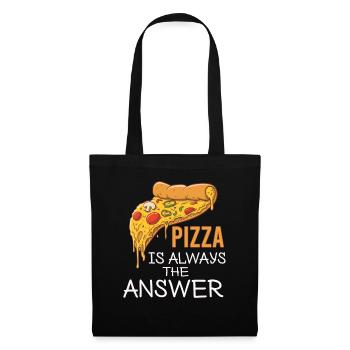 Pizza Fast Food Käse Lecker Italien - Stoffbeutel - Schwarz - Vorne