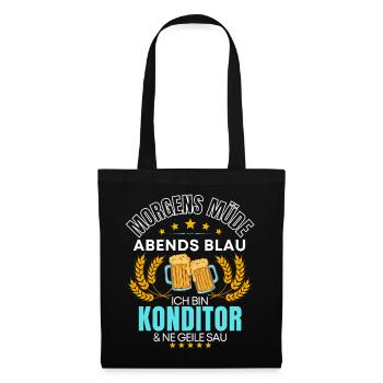 ICH BIN DER KONDITOR DIE GEILE SAU! - BÄCKER - Stoffbeutel - Schwarz - Vorne