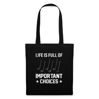 Golfeur golfeur cadeau - Sac en tissu - noir - Devant