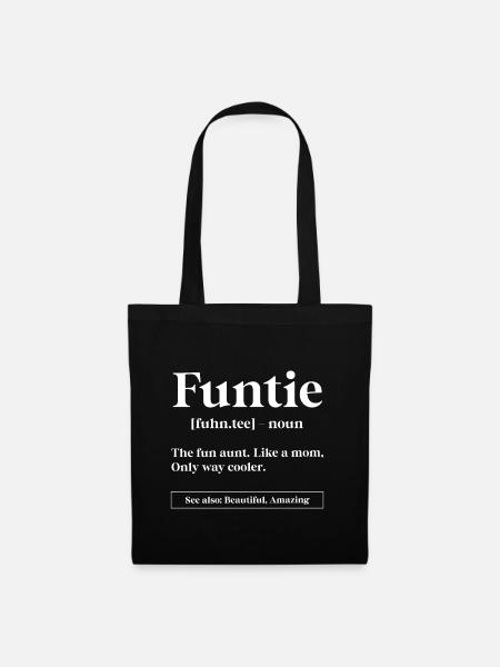 Funtie Definition - Muttertagsgeschenk - Stoffbeutel - Schwarz