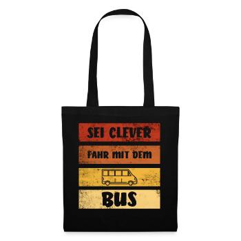 Soyez intelligent Conduire avec Le Bus I Rétro Chauffeur de bus Voiture - Sac en tissu - noir - Devant