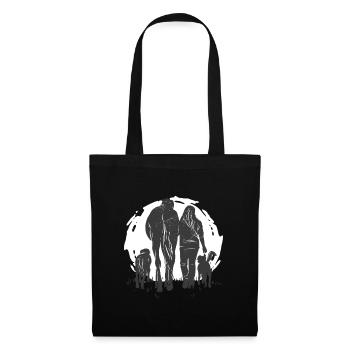cheval fille chien amour - Sac en tissu - noir - Devant