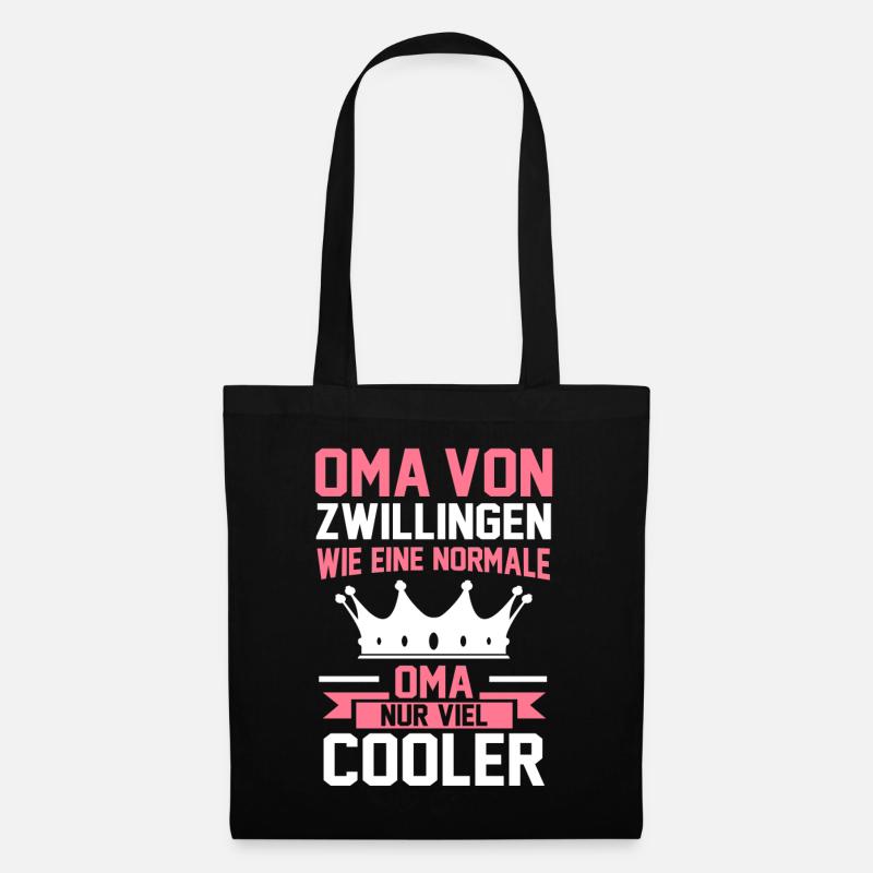 Oma Zwillinge Großmutter Geschenk - Stoffbeutel - Schwarz